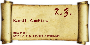 Kandl Zamfira névjegykártya